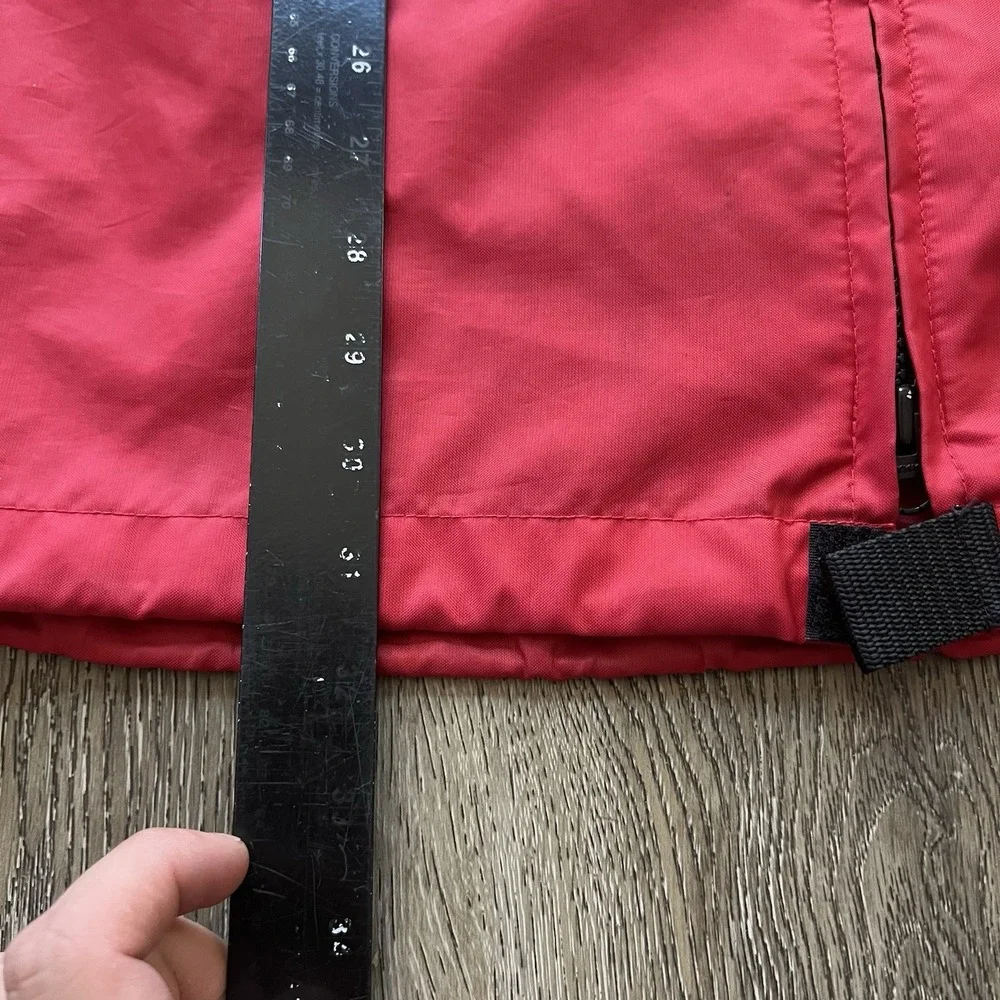 Vintage LL Bean Rain Jacket Mens Size Large Red Full Zip Hooded Waterproof Nylon